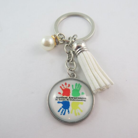 Autism Awareness Keychain Puzzle Piece Colors Key Ring Aware Support Gift - Picture 3 of 4